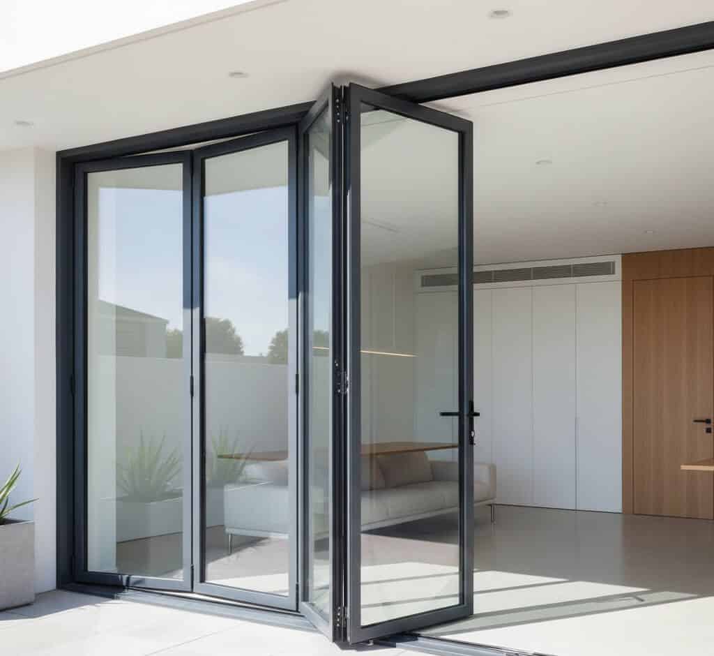 Modern Folding Glass Door for Luxury Home Interior and Exterior Spaces.